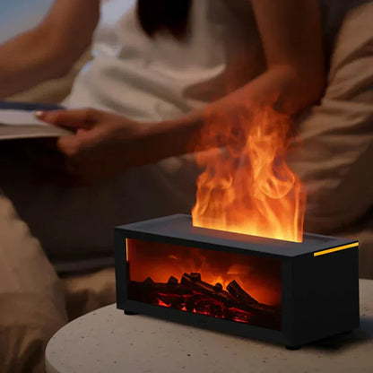 Cozy LED Flame Fireplace Lamp with Humidifier