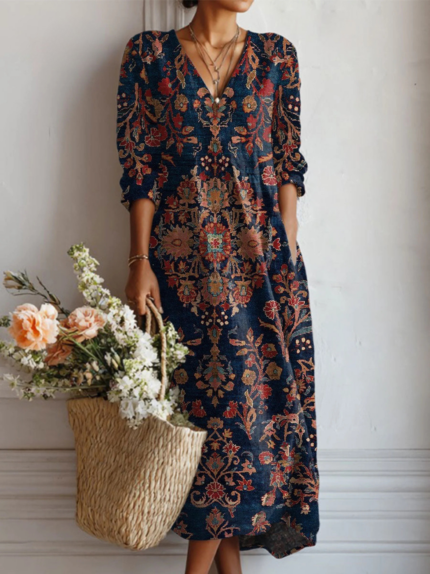 Pretty Floral A-Line Tunic Dress