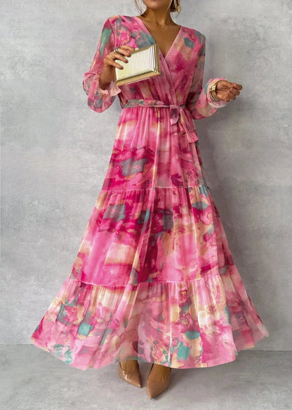 Beautiful Garden Party Maxi Dress Long Sleeves - Luxivelle