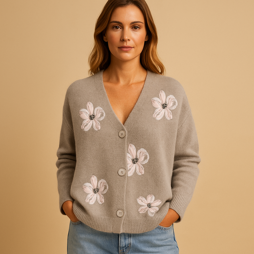 Pretty Floral Open Cardigan | Women's Soft Sweater