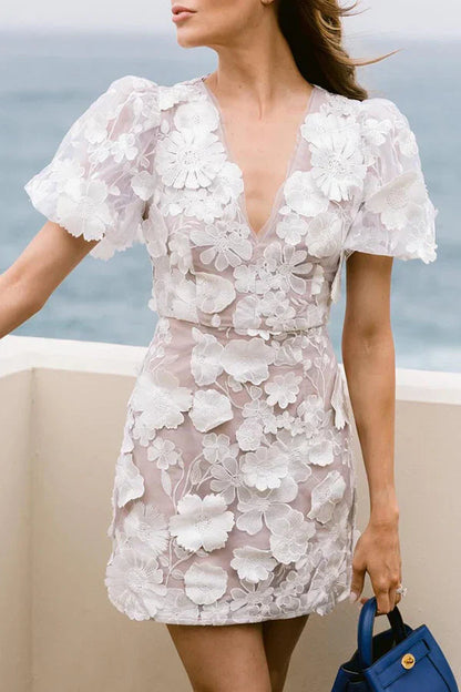 Floralia | Festive puff sleeved dress