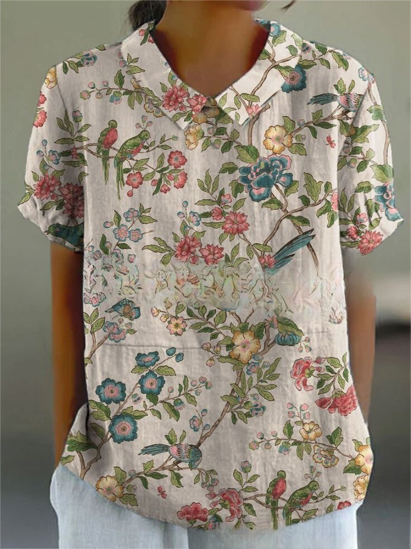 Florien | Long-sleeved blouse with vintage floral print 10