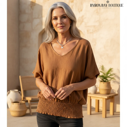 Lightweight Breathable V-Neck Blouse for Women