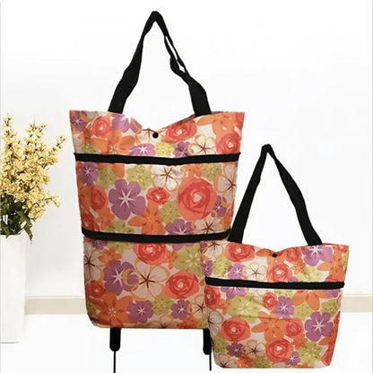 Collapsible Folding Cart Bag with Wheels
