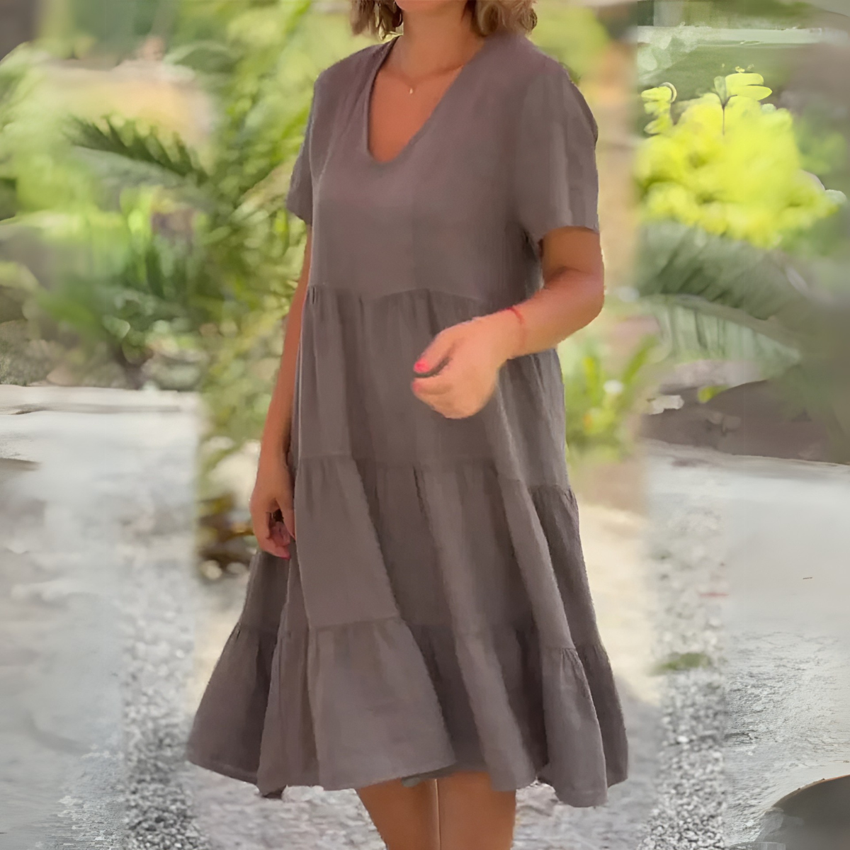 Elegant V Neck Summer Dress