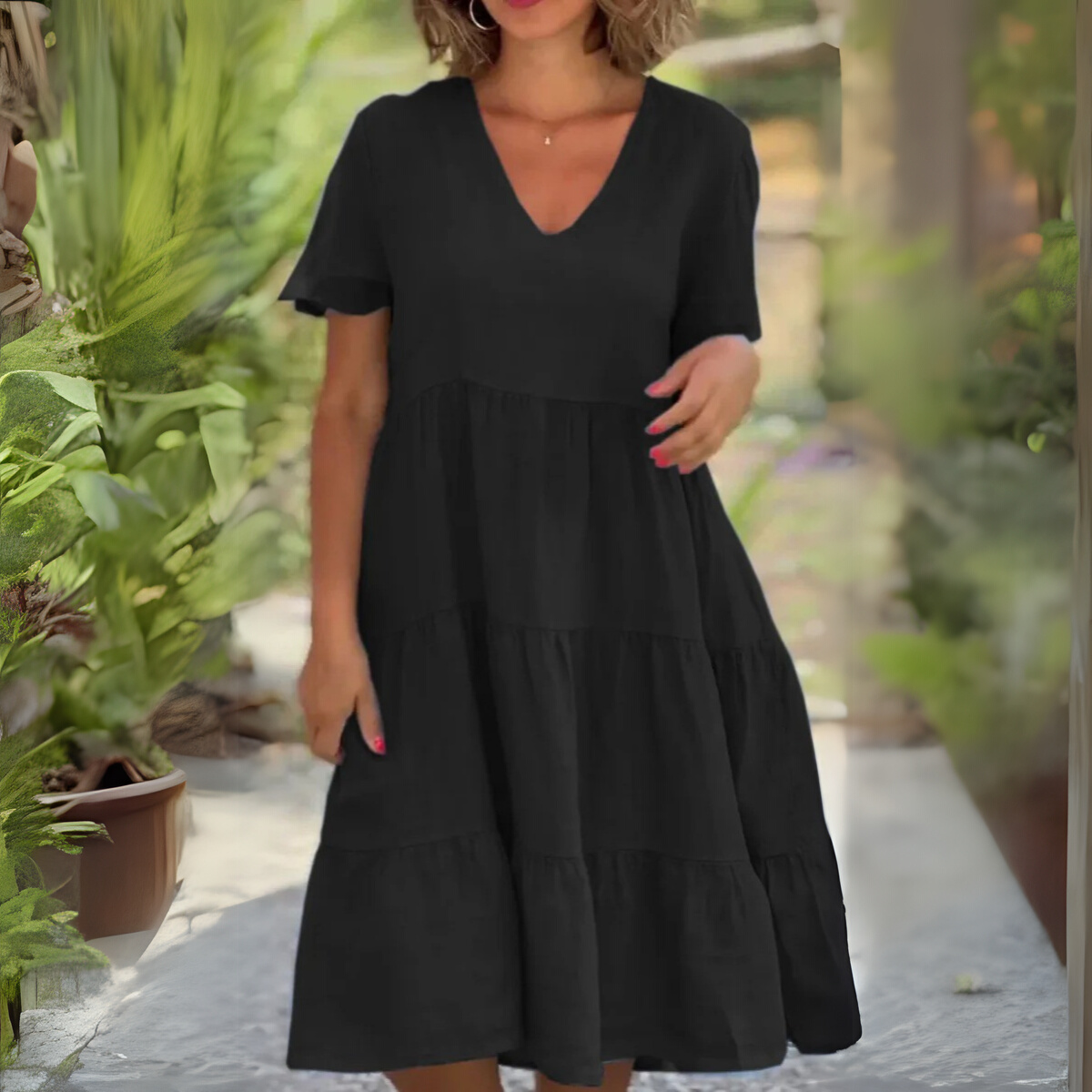 Elegant V Neck Summer Dress