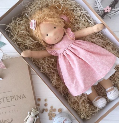 Artisan Wooden Doll for Kids Creative Play