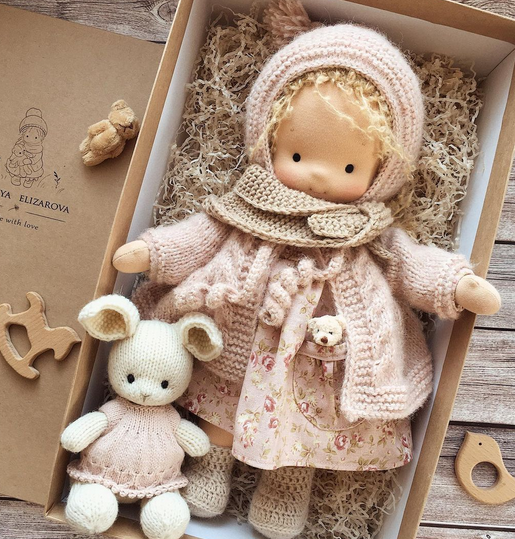 Artisan Wooden Doll for Kids Creative Play
