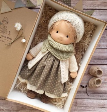 Artisan Wooden Doll for Kids Creative Play