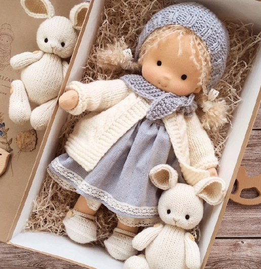 Artisan Wooden Doll for Kids Creative Play