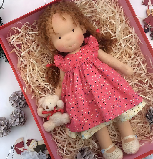 Artisan Wooden Doll for Kids Creative Play