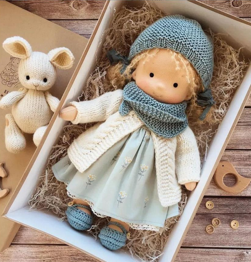 Artisan Wooden Doll for Kids Creative Play