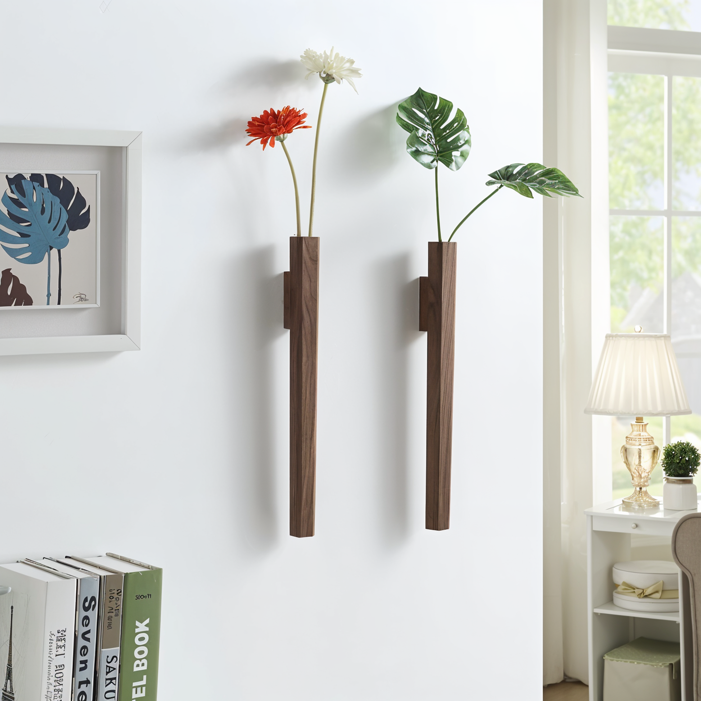 Natural Wooden Wall Vase for Flowers - Luxivelle