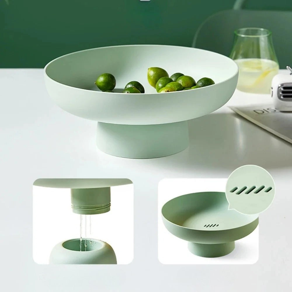 Classic Vintage Fruit Bowl with Leaf Pattern Ceramic Finish