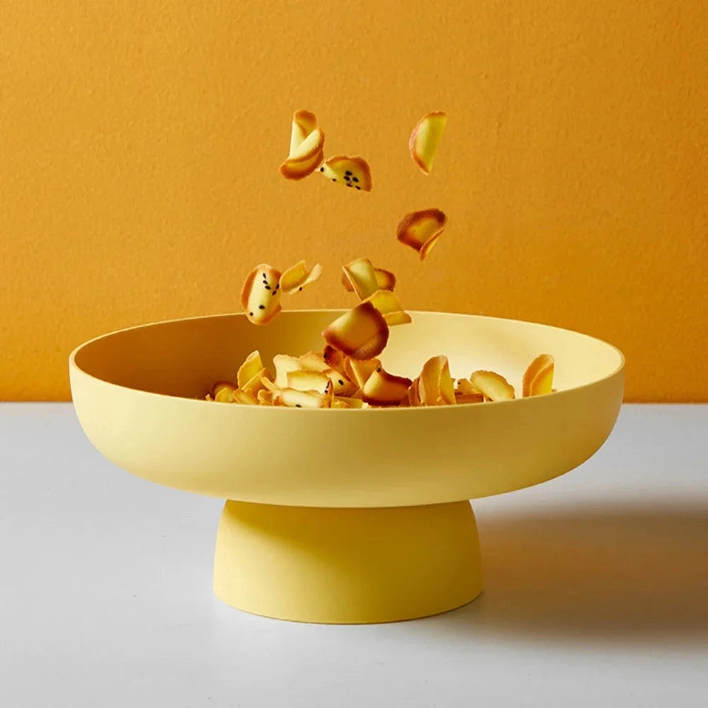 Classic Vintage Fruit Bowl with Leaf Pattern Ceramic Finish