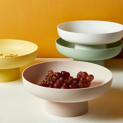 Classic Vintage Fruit Bowl with Leaf Pattern Ceramic Finish