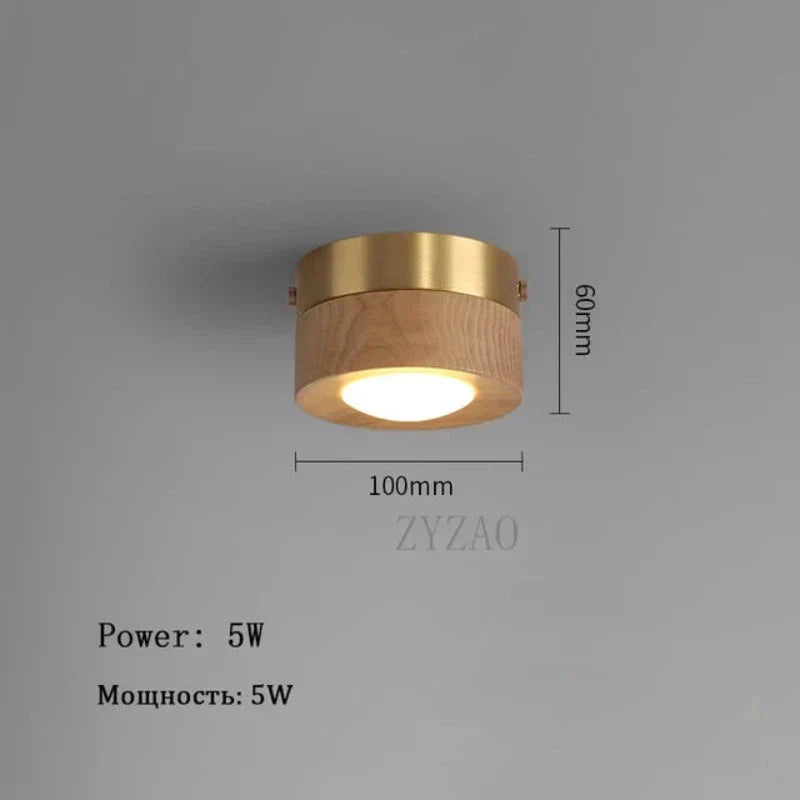 Warm Walnut LED Ceiling Spotlight Lamp