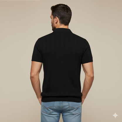 Traditional Vertical Stripe Mens Polo Shirt