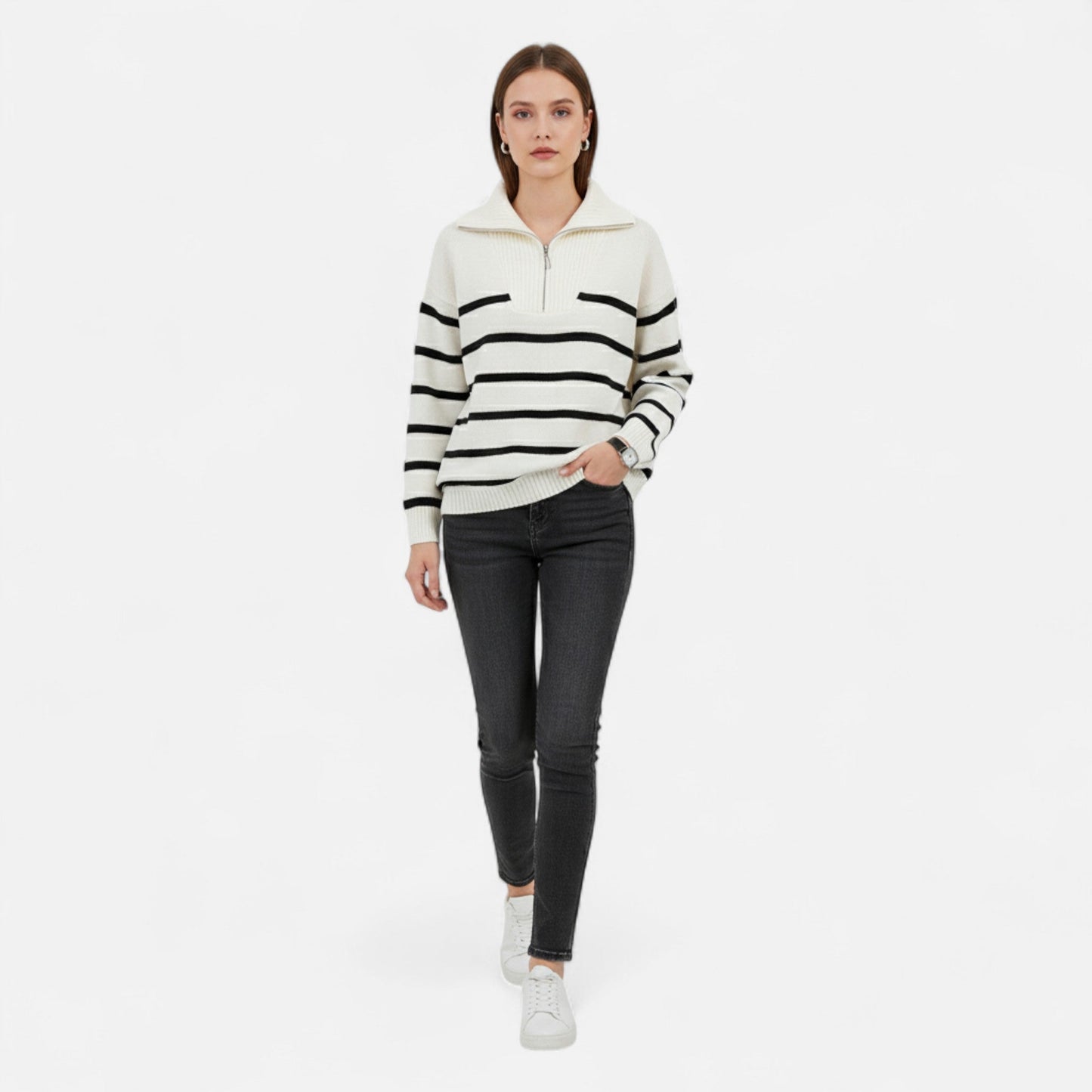 Ladies Classic Breton Style Sweater