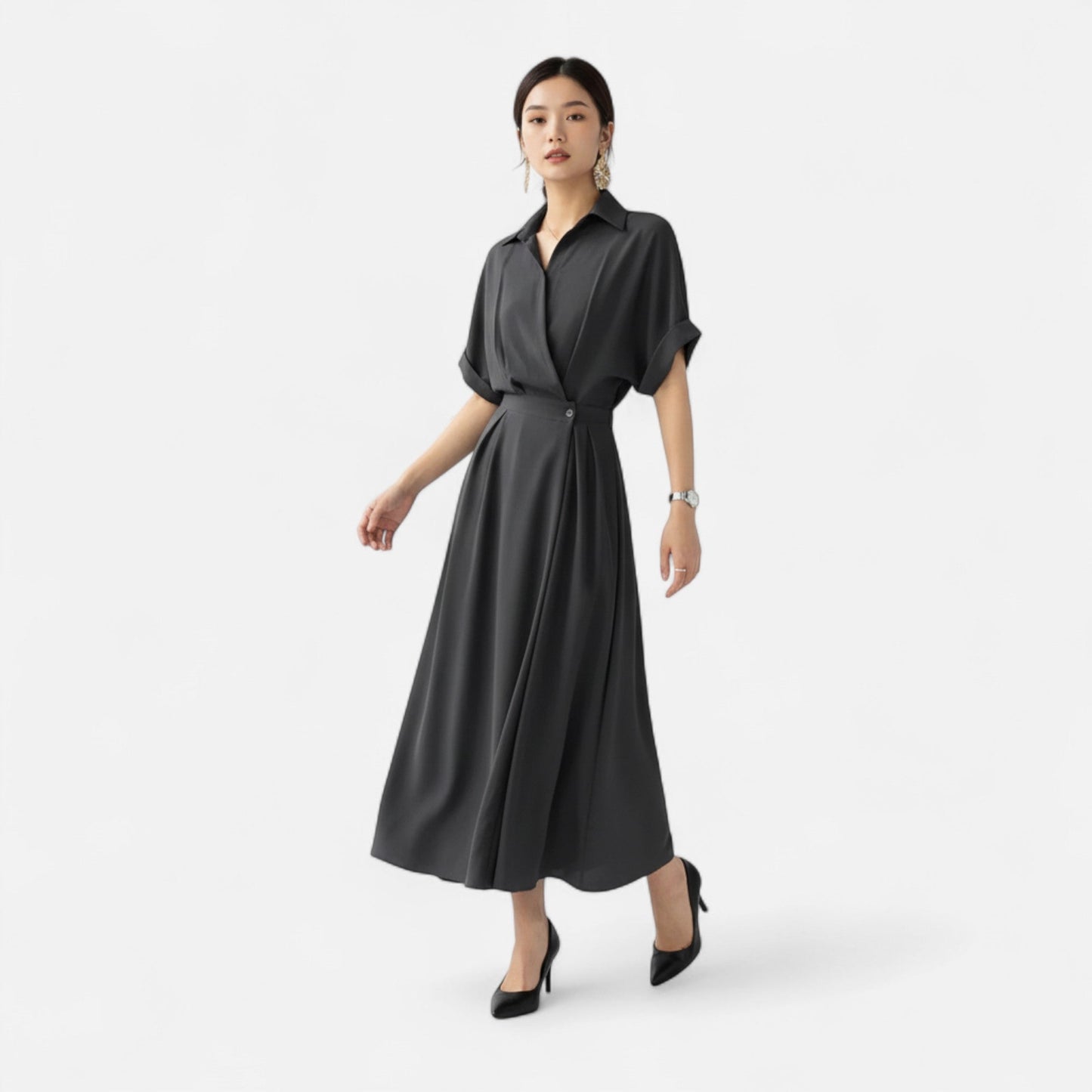 Elegant Chic Ladies Shirt Dress