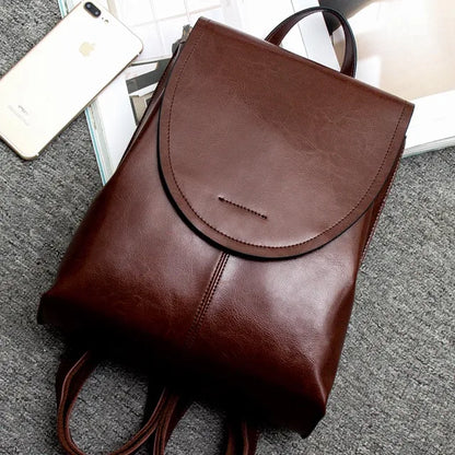 Fashionable Leather Rucksack for Women
