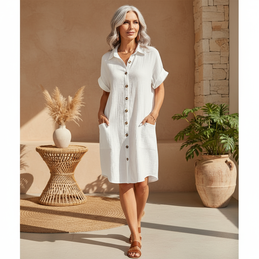Classic Fit Polo Dress for Women - Luxivelle