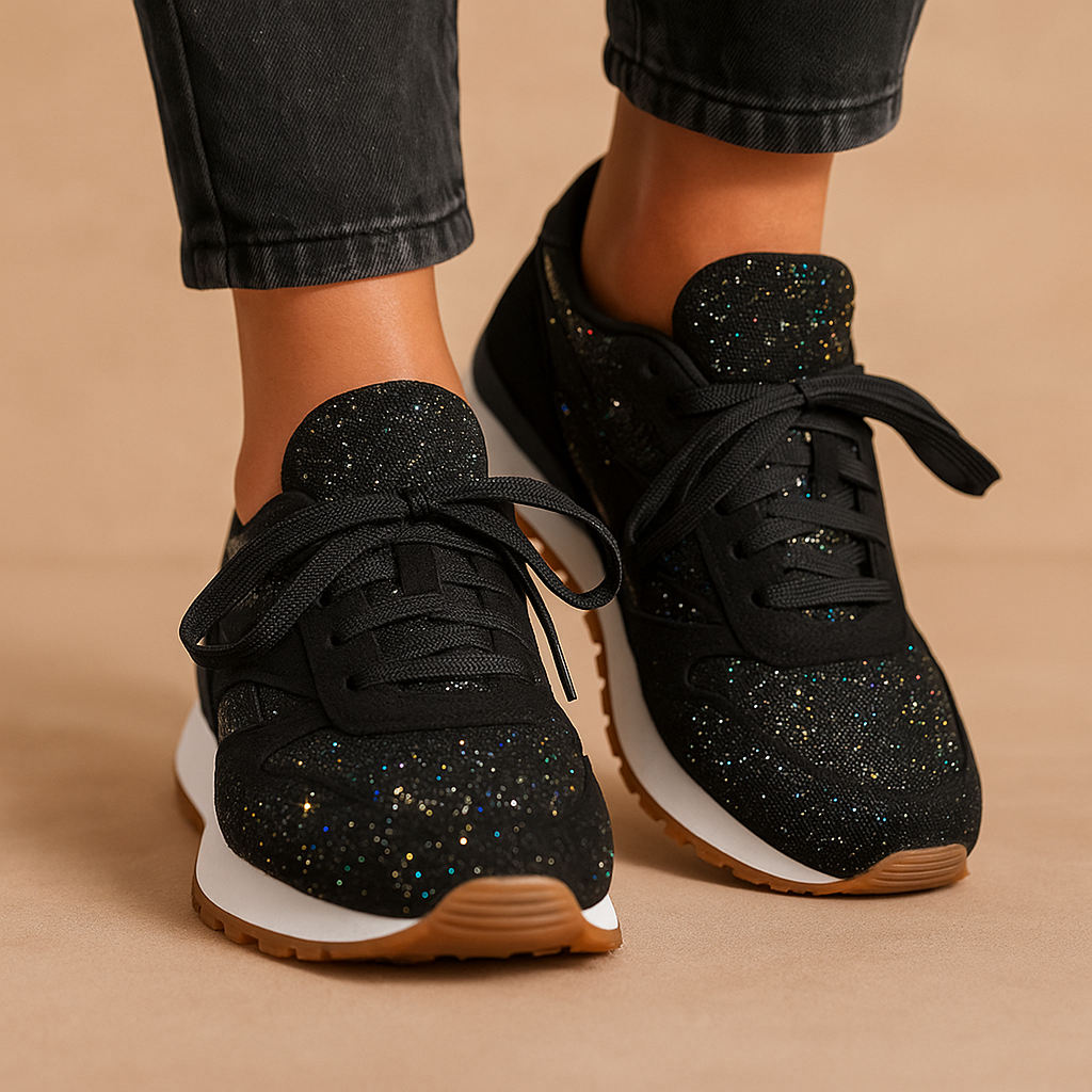 Sparkly Sequin Sneakers for Women - Luxivelle