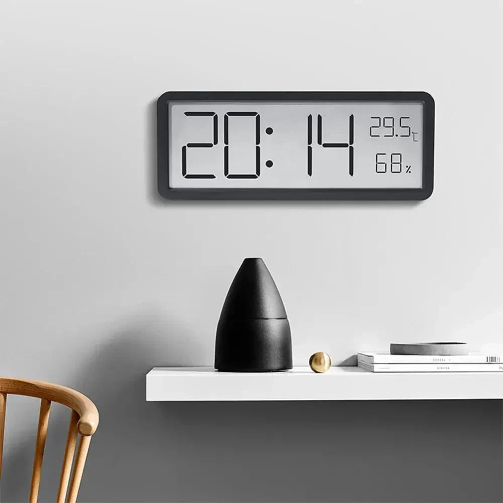 Smart LED Wall Clock with Temp and Humidity Display - Luxivelle