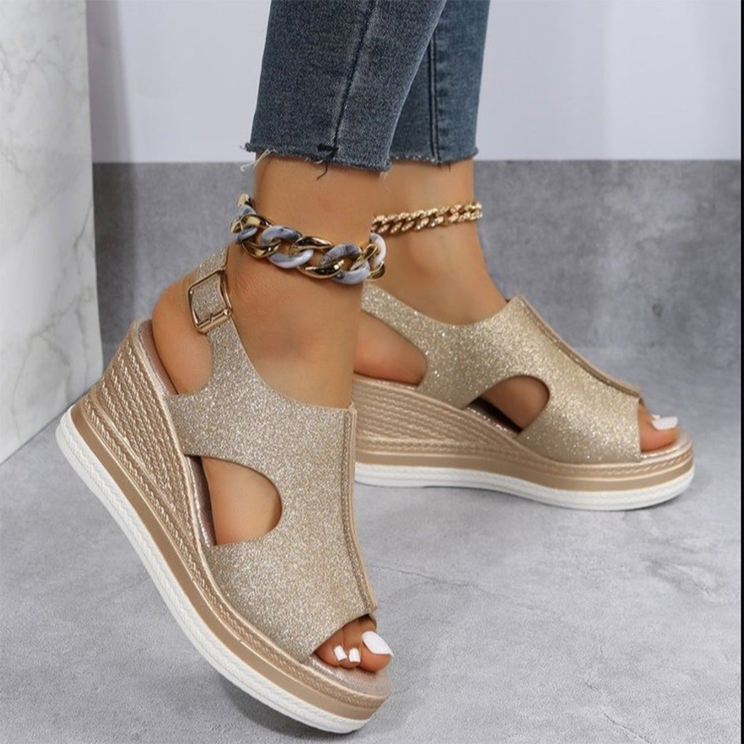 Sparkly High Heel Summer Sandals - Luxivelle