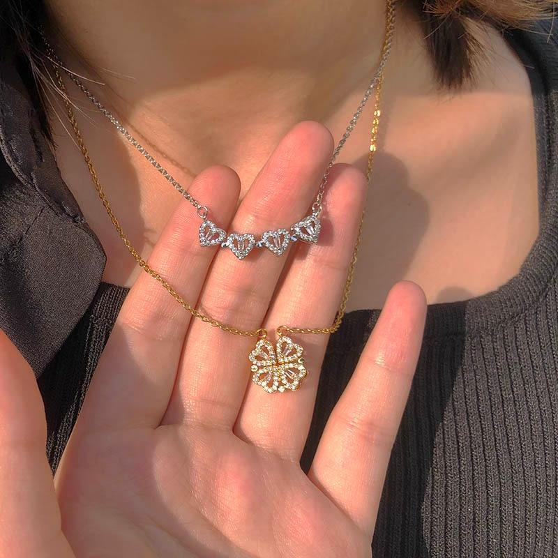 Lucky Green Clover Pendant Necklace