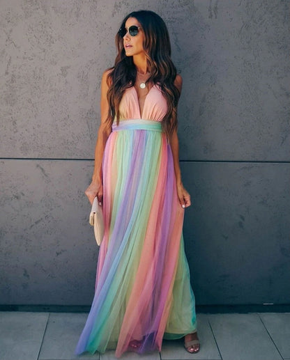 Colorful Summer Tank Dress for Women