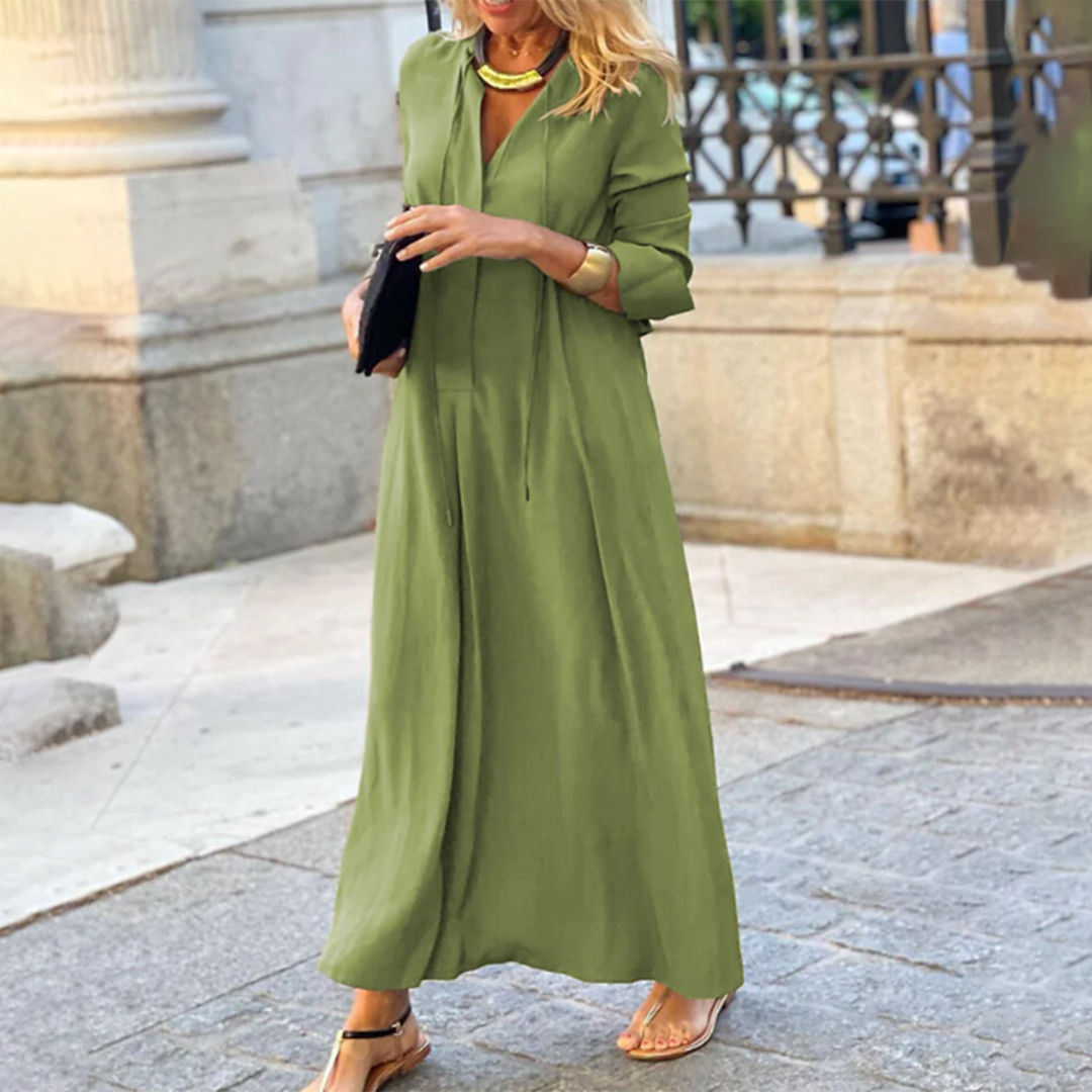 Long Sleeve Flowy Summer Dress