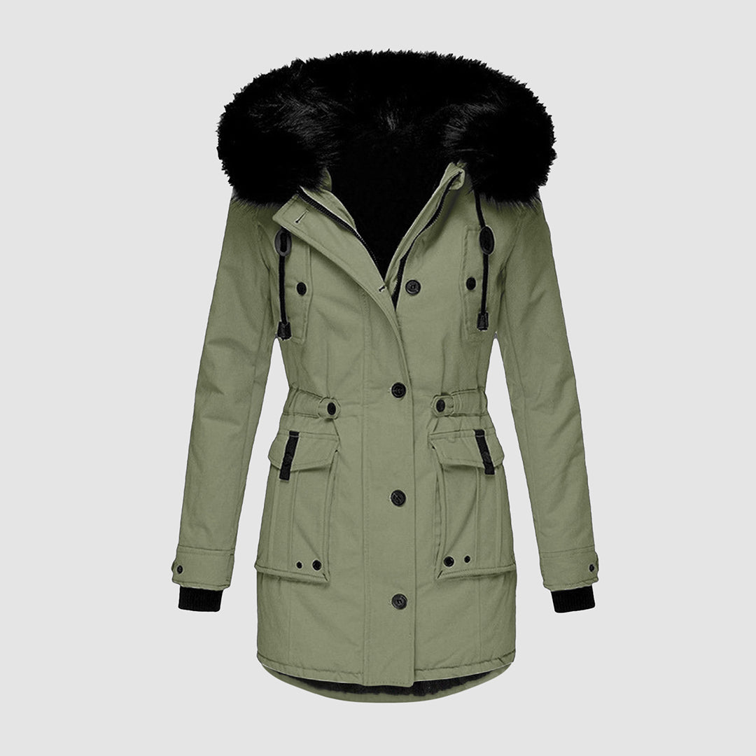 Warm Quilted Parka Coat for Ladies
