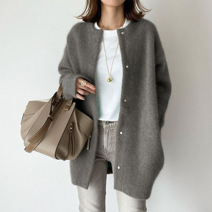 Cozy Women's Open Front Cardigan with Pockets