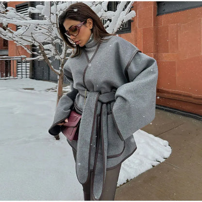 Charlotte | Modern Style Wool V-neck Coat