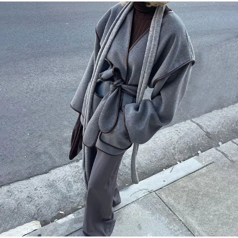 Charlotte | Modern Style Wool V-neck Coat