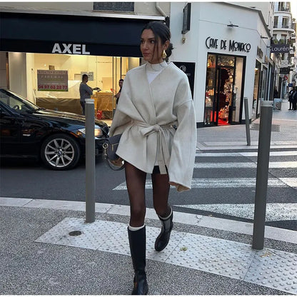 Charlotte | Modern Style Wool V-neck Coat