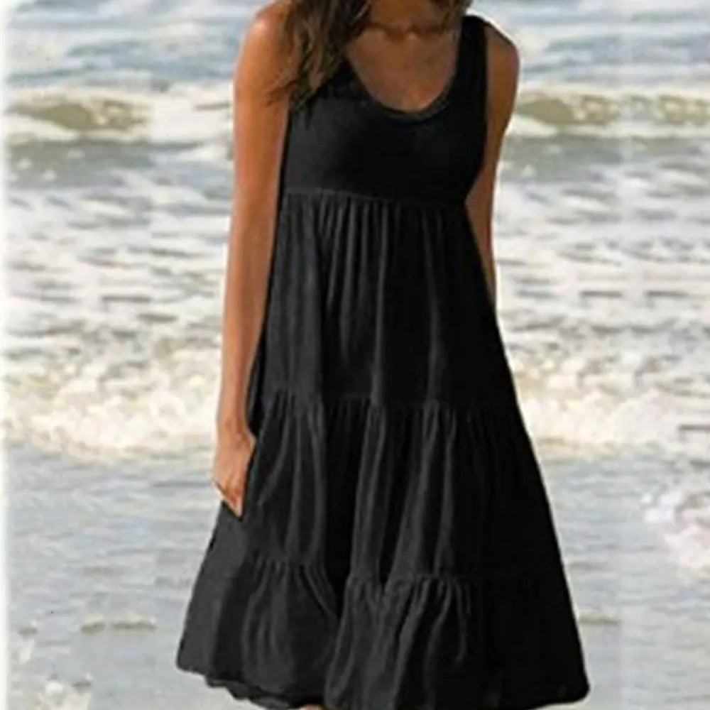 Jocoo | Women's Summer Mini Dress with Ruffles-2