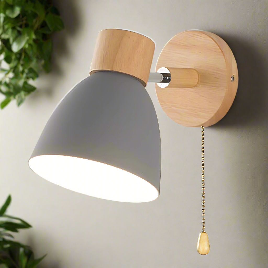 Simple Nordic Style Wall Lamp with Cord Pull