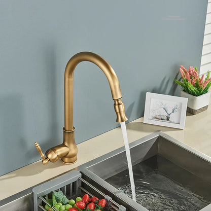 Classic Brass Kitchen Faucet - Traditional Mixer Tap