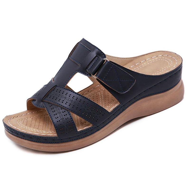Comfortable Flat Wedge Sandals for Ladies - Luxivelle