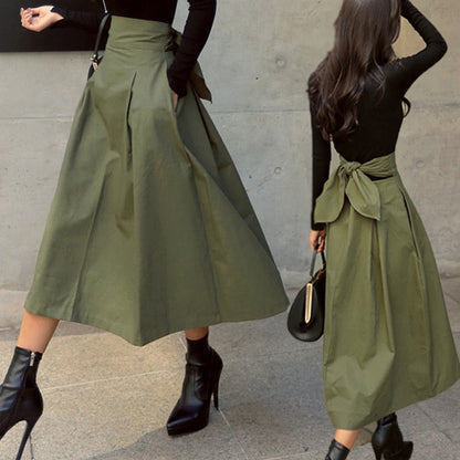 Ladies Elegant Mid Length Flared Skirt - Luxivelle