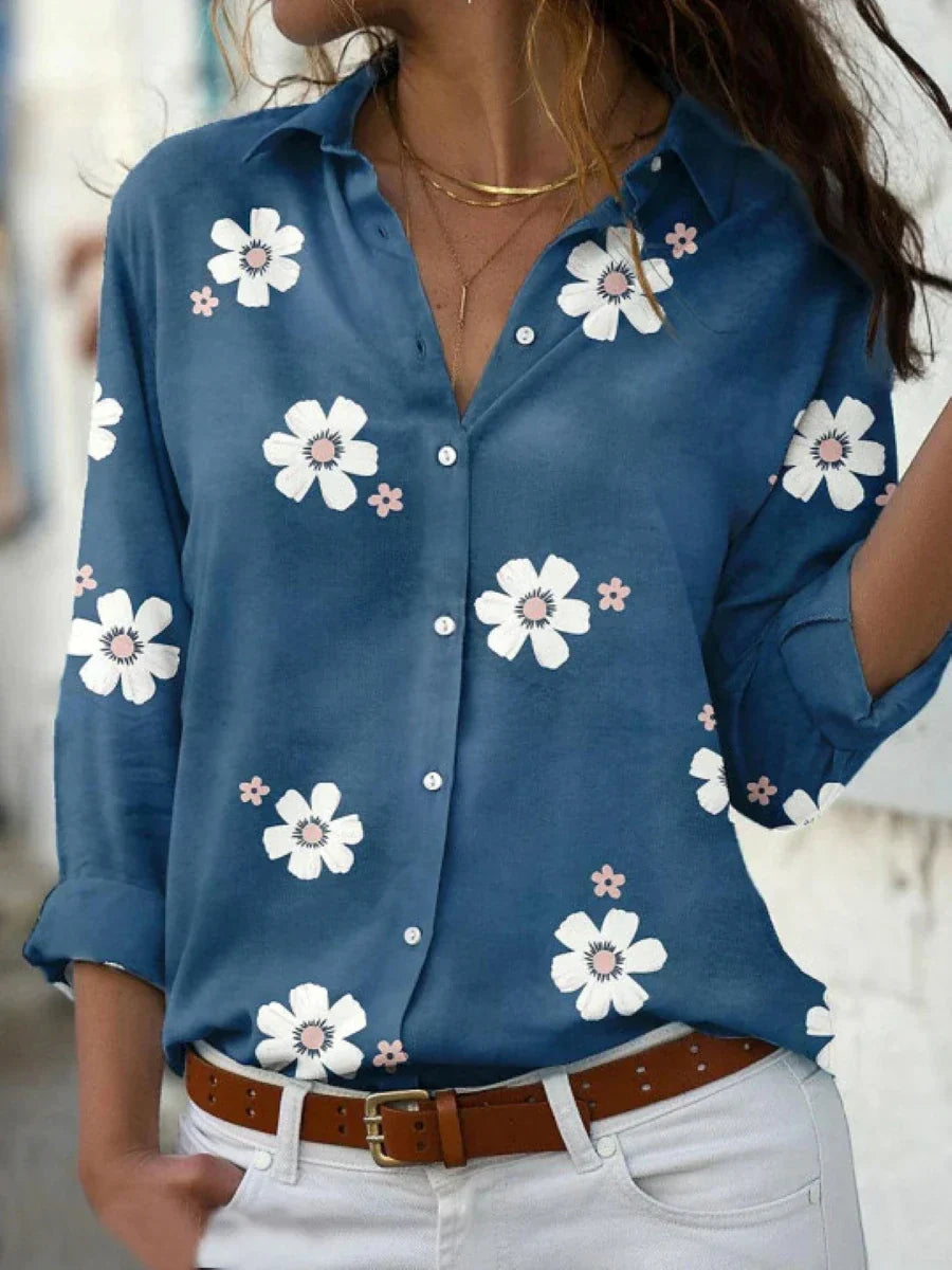 Pretty Flower Pattern Women's Blouse