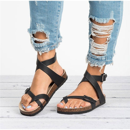 Ladies Buckle Ankle Strap Summer Sandals - Luxivelle