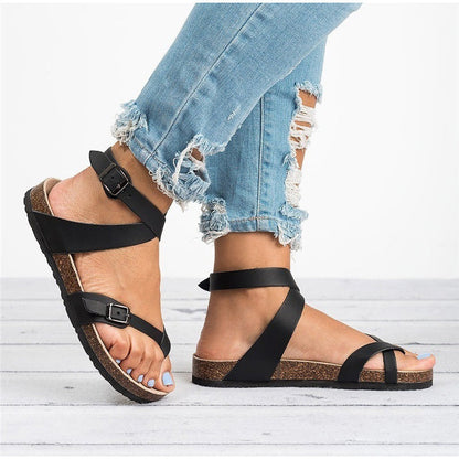 Ladies Buckle Ankle Strap Summer Sandals
