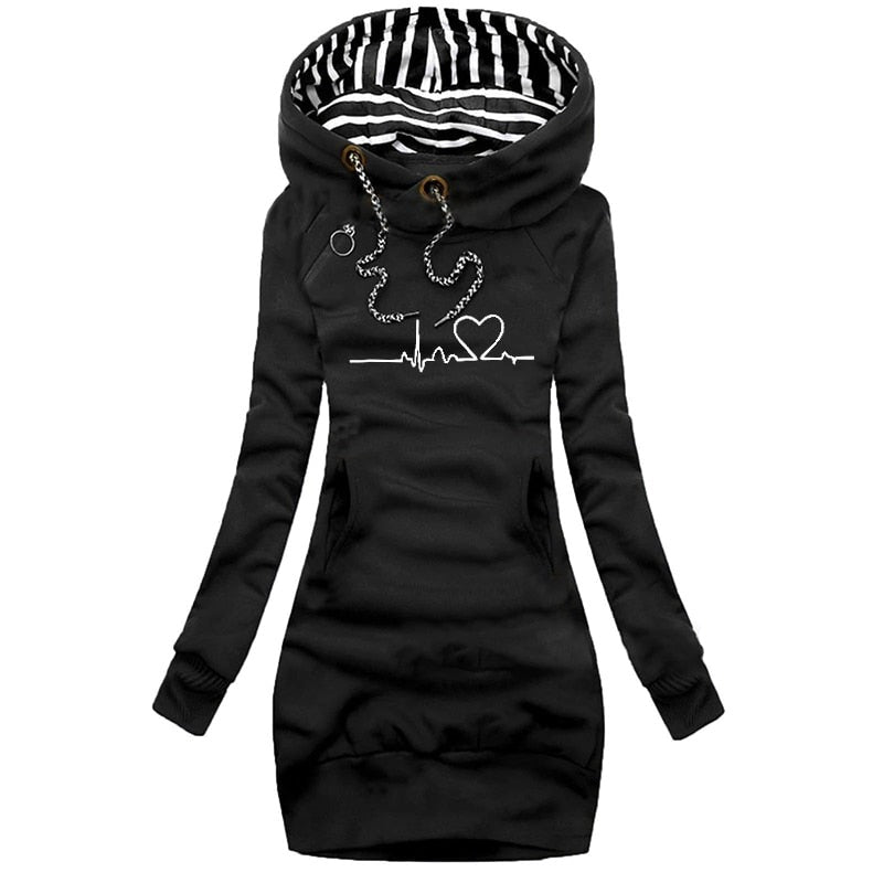 Casual Women's Hooded Sweatshirt with Loose Fit - Luxivelle