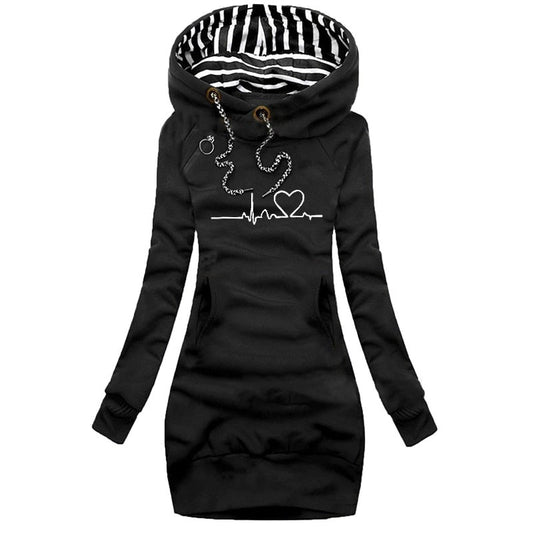 Casual Women's Hooded Sweatshirt with Loose Fit - Luxivelle