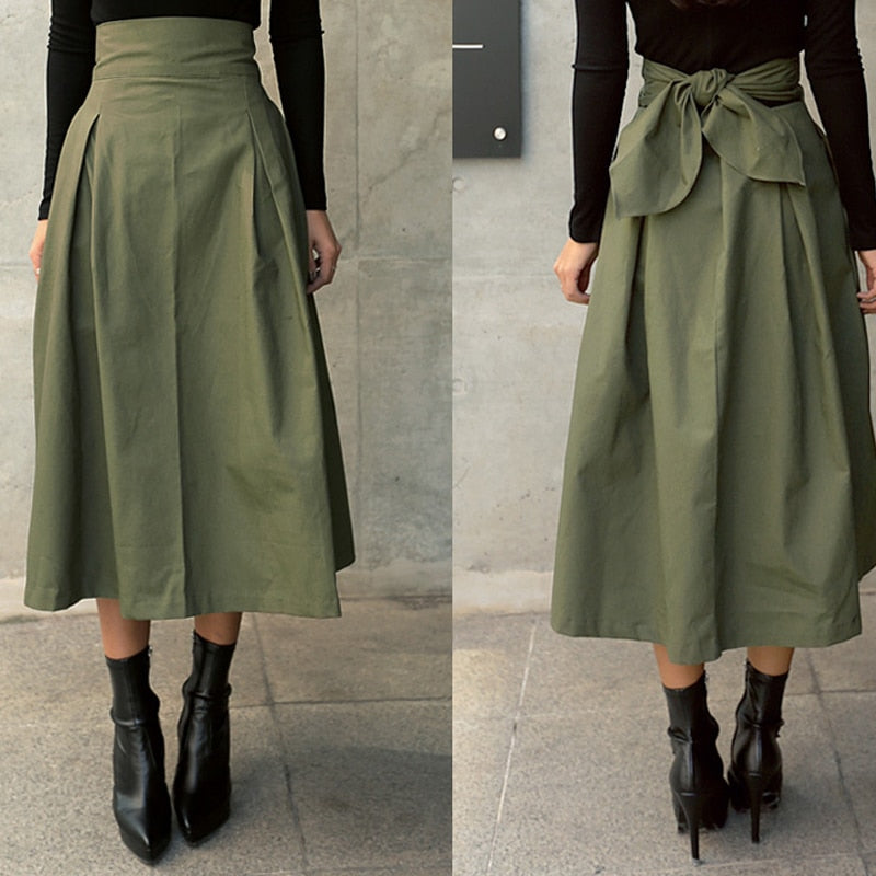 Ladies Elegant Mid Length Flared Skirt