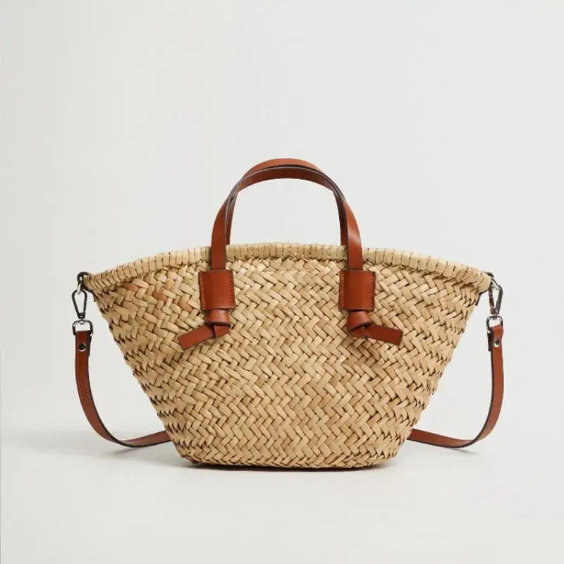 Natural Woven Beach Tote Bag