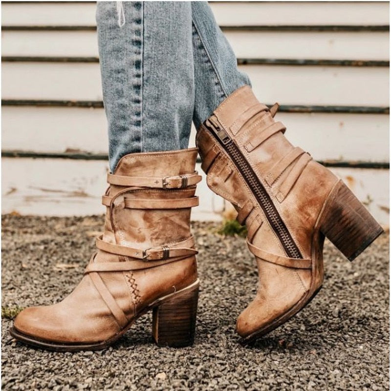 Vintage Charm | Black Ankle Boots for Women 1